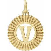 14K Yellow Gold-Plated Sterling Silver Initial V Pendant