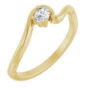 14K Yellow 1/6 CT Lab-Grown Diamond  Ring