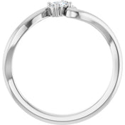 Sterling Silver 1/6 CT Lab-Grown Diamond  Ring