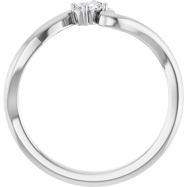 Sterling Silver 1/6 CT Lab-Grown Diamond  Ring