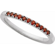 14K White Natural Mozambique Garnet Ring