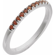 14K White Natural Mozambique Garnet Ring