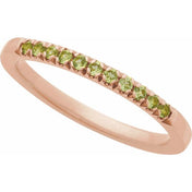 14K Rose Natural Peridot Ring
