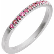 14K White Natural Pink Tourmaline Ring