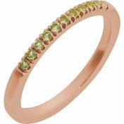 14K Rose Natural Peridot Ring