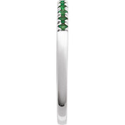 14K White Natural Emerald Ring