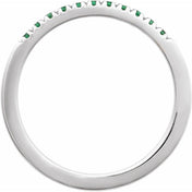 Sterling Silver Natural Emerald Ring
