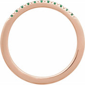 14K Rose Natural Emerald Ring