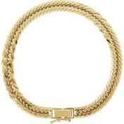 18K Yellow 6.2 mm Diamond-Cut Curb 7" Chain