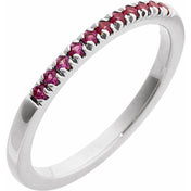 Sterling Silver Lab-Grown Ruby Ring