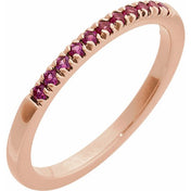 14K Rose Lab-Grown Ruby Ring