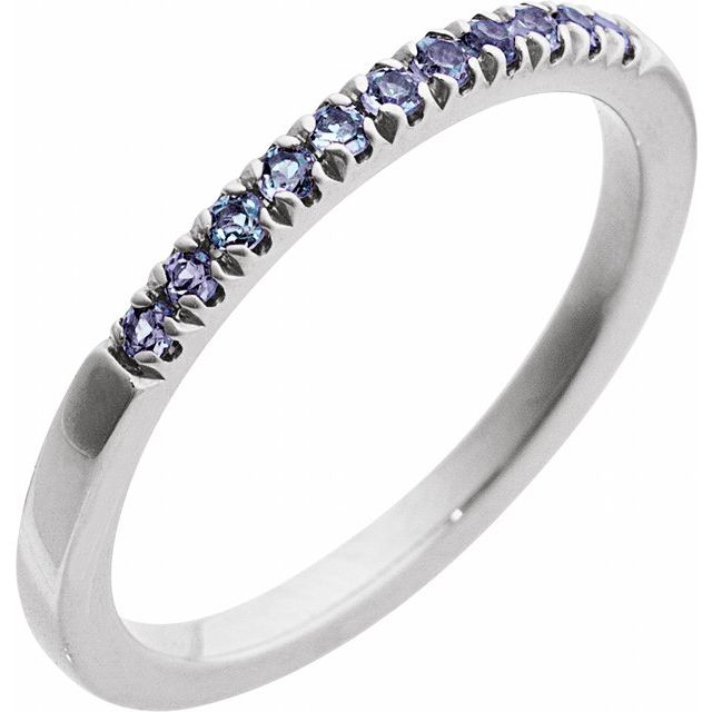 14K White Natural Alexandrite Ring