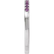14K White Natural Amethyst Ring