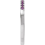 14K White Natural Amethyst Ring