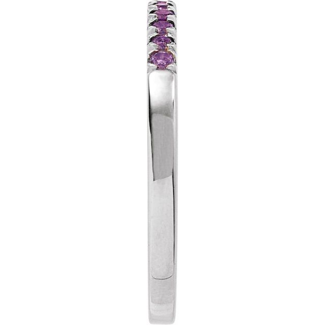 14K White Natural Amethyst Ring