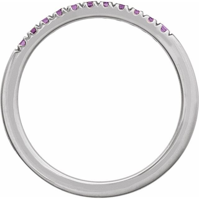 14K White Natural Amethyst Ring