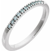 14K White Natural Aquamarine Ring