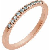 14K Rose Natural Aquamarine Ring