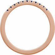 14K Rose Lab-Grown Blue Sapphire Ring