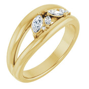 14K Yellow 1/3 CTW Natural Diamond Negative Space Ring