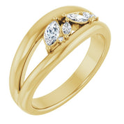 14K Yellow 1/3 CTW Natural Diamond Negative Space Ring
