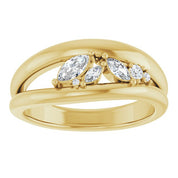 14K Yellow 1/3 CTW Natural Diamond Negative Space Ring