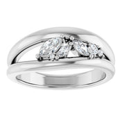 Platinum 1/3 CTW Natural Diamond Negative Space Ring