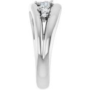 Sterling Silver 1/3 CTW Natural Diamond Negative Space Ring