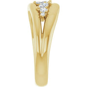 14K Yellow 1/3 CTW Natural Diamond Negative Space Ring