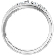 Sterling Silver 1/3 CTW Natural Diamond Negative Space Ring