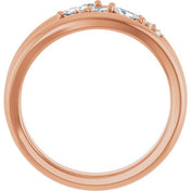 14K Rose 1/3 CTW Natural Diamond Negative Space Ring