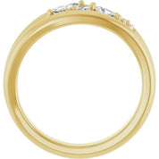 14K Yellow 1/3 CTW Natural Diamond Negative Space Ring