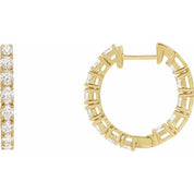 14K Yellow 2 5/8 CTW Lab-Grown Diamond Inside-Outside 20.6 mm Hoop Earrings