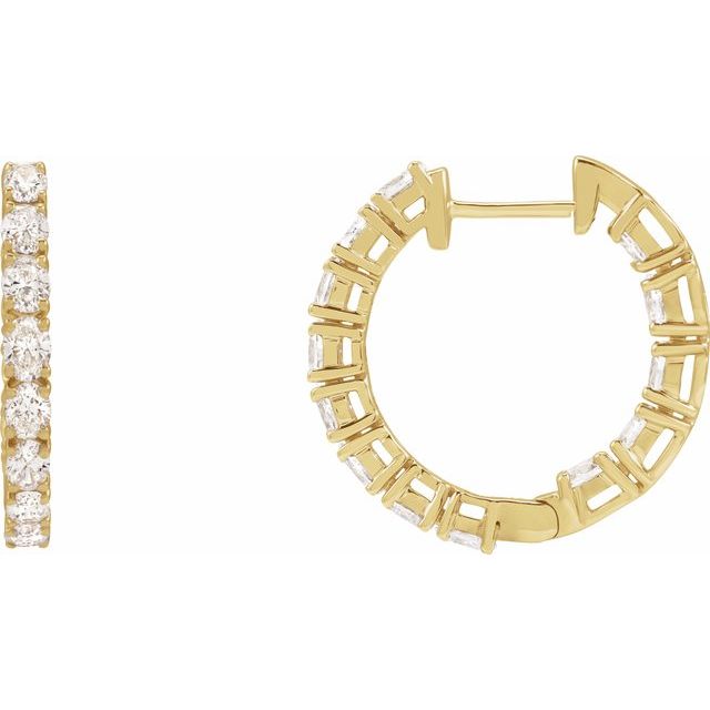 8 CTW Lab-Grown Diamond Inside-Outside 20.6 mm Hoop Earrings
