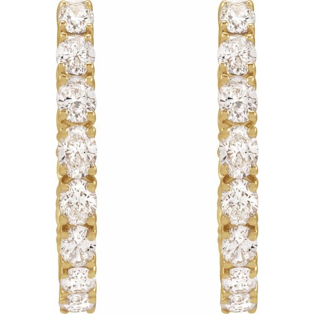 8 CTW Lab-Grown Diamond Inside-Outside 20.6 mm Hoop Earrings