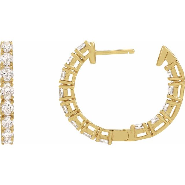 8 CTW Lab-Grown Diamond Inside-Outside 20.6 mm Hoop Earrings