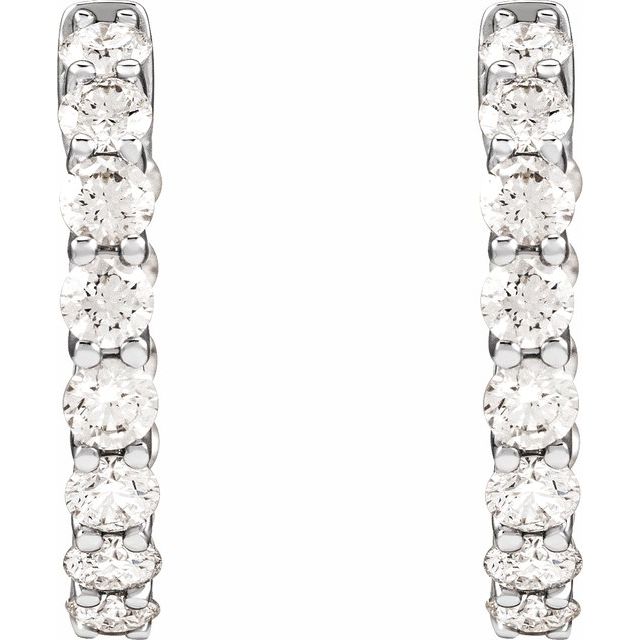 5 CTW Lab-Grown Diamond Inside-Outside Hoop Earrings
