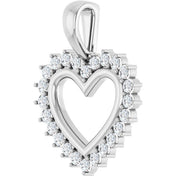 Sterling Silver 1/3 CTW Natural Diamond Heart Pendant