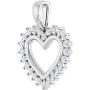 Sterling Silver 1/3 CTW Natural Diamond Heart Pendant