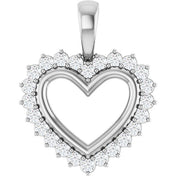 14K White 1/3 CTW Natural Diamond Heart Pendant