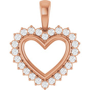 14K Rose 1/3 CTW Natural Diamond Heart Pendant