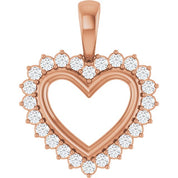 14K Rose 1/3 CTW Natural Diamond Heart Pendant
