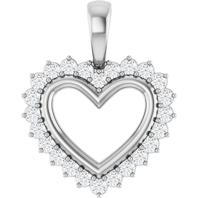 Platinum 1/3 CTW Natural Diamond Heart Pendant