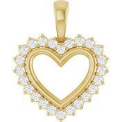 14K Yellow 1/3 CTW Natural Diamond Heart Pendant