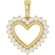 14K Yellow 1/3 CTW Natural Diamond Heart Pendant