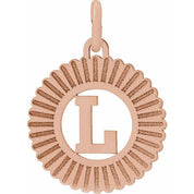 14K Rose Initial L Pendant