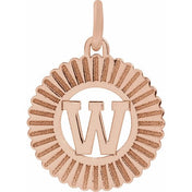 14K Rose Gold-Plated Sterling Silver Initial W Pendant