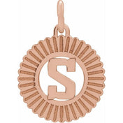 14K Rose Initial S Pendant