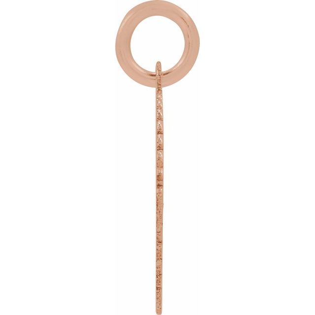 14K Rose Initial V Pendant