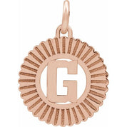 14K Rose Initial G Pendant